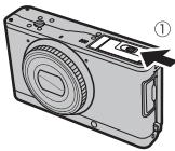 FUJIFILM PREMIUM XF1 - Ouvrez le couvercle du compartiment de la batterie. - 1