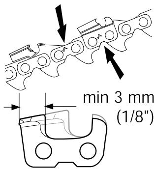 HUSQVARNA 321 EL - Vérification de l'usure de la chaîne - 2