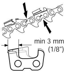 HUSQVARNA 321 EL - Überprüfung des Kettenverschleißes - 1
