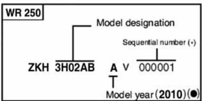HUSQVARNA HVA WR 300 2010 - VEHICLE IDENTIFICATION NUMBER (V.I.N.) - 1