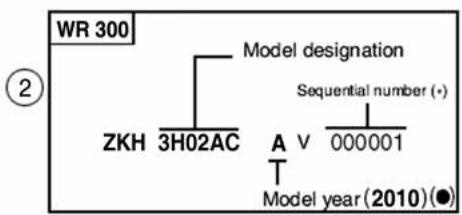 HUSQVARNA HVA WR 300 2010 - VEHICLE IDENTIFICATION NUMBER (V.I.N.) - 2