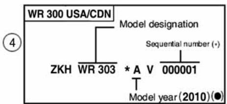 HUSQVARNA HVA WR 300 2010 - VEHICLE IDENTIFICATION NUMBER (V.I.N.) - 4