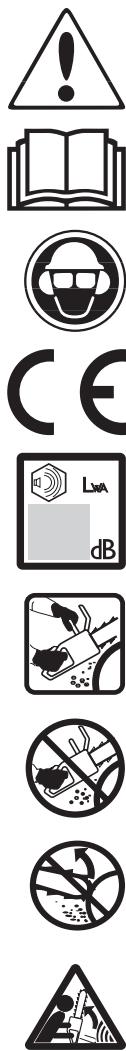 HUSQVARNA 240 E TRIO BRAKE - Symbols on the machine: - 1
