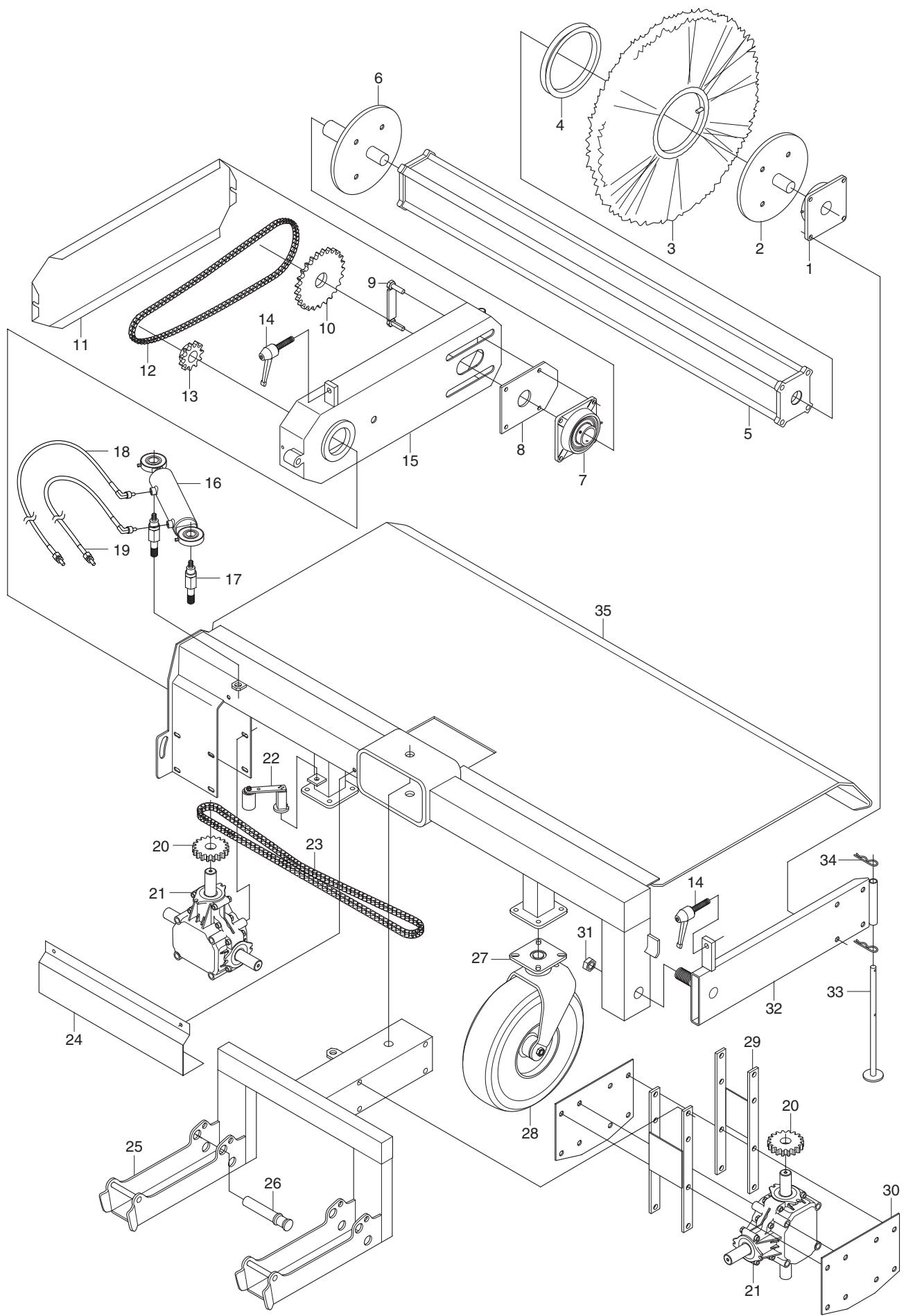 HUSQVARNA BROOM 9659973-01 - Kette zwischen Getriebe und Bürstenwalze - 4