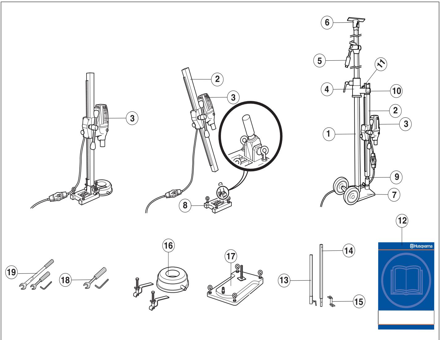 HUSQVARNA DM S160 - What is what on the drilling machine? - 1