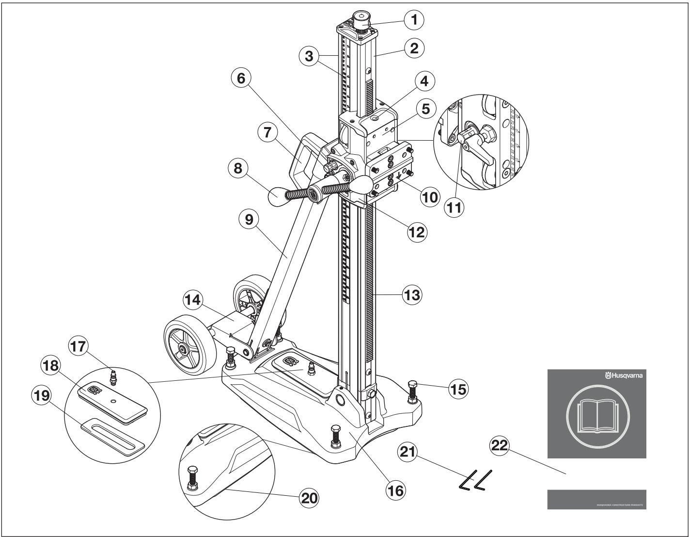HUSQVARNA DM S240 - Quels sont les composants de la perceuse? - 1