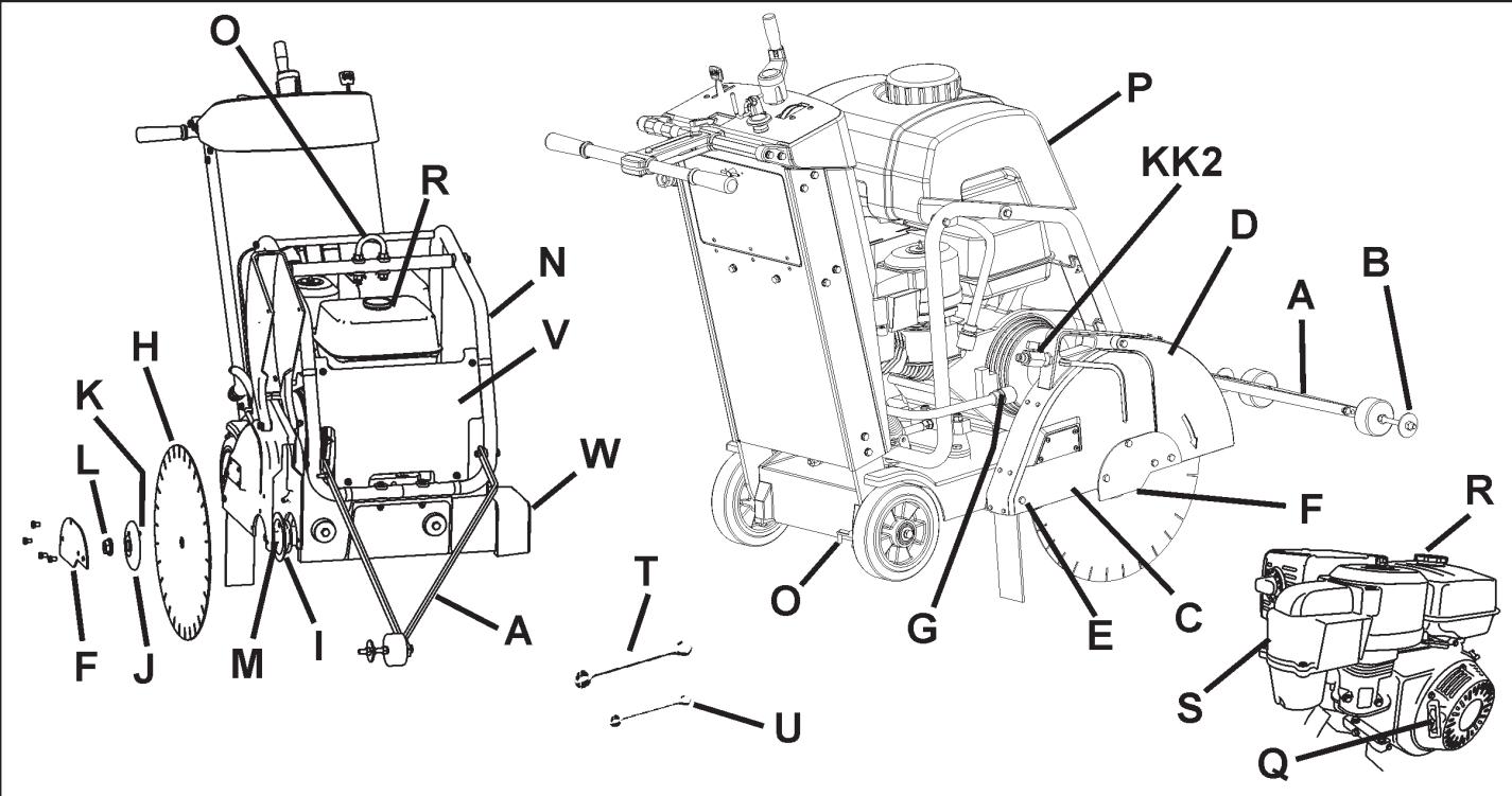 HUSQVARNA FS 410 D - IDENTIFICAZIONE DEI COMPONENTI - 1