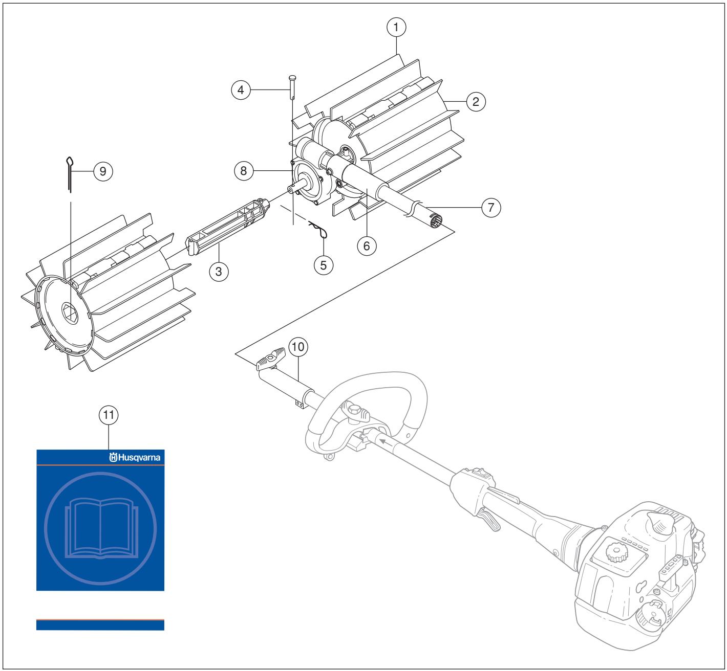 HUSQVARNA SR 600 ACCESSOIRE DE BALAYEUSE - TENGA SIEMPRE CUIDADO CON LOS OBJETOS PROYECTADOS. - 1