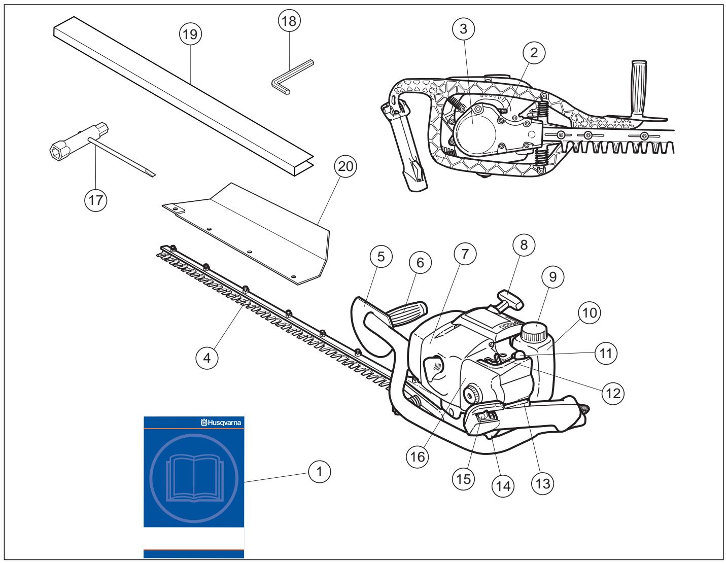 HUSQVARNA 325HS75 X - QUELS SONT LES COMPOSANTS? - 1