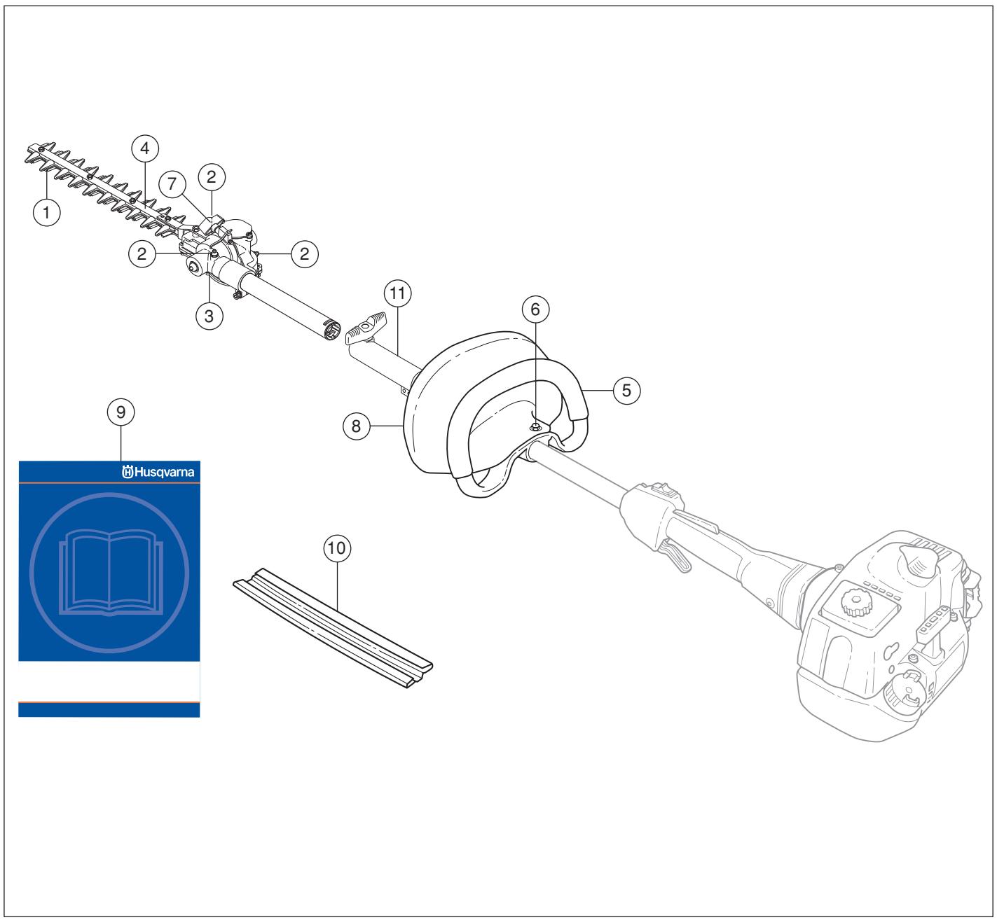 HUSQVARNA COMPLÉMENT TAILLE-HAIE - Modification de l'angle du taille-haie - 2