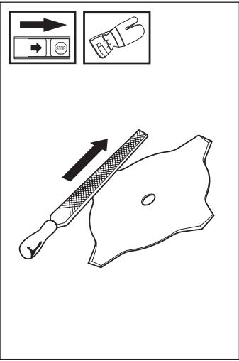 HUSQVARNA J-HANDLE SET 223 L - Filing the grass blade - 1