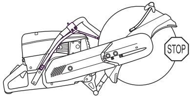 HUSQVARNA K1250 RAIL - Vérifier le blocage de la commande d'accélération. - 4