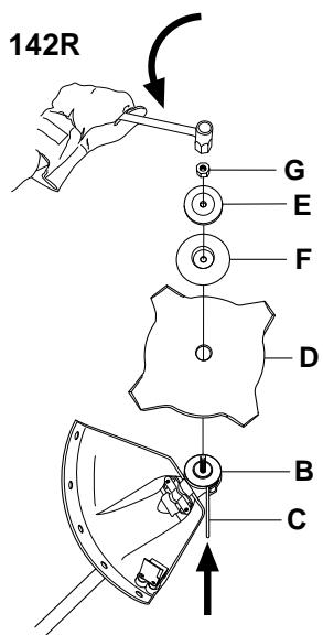 HUSQVARNA 39R - Assembling the blade guard and grass blade - 6