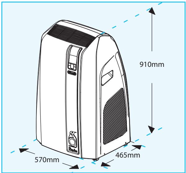DELONGHI PAC WE125ECO - Dimensions de l'appareil - 1