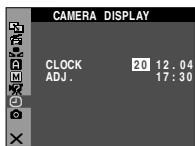 CAMERA DISPLAY CLOCK 20 12.04 ADJ. 17:30