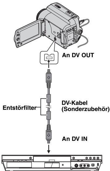JVC GR-D815E - Kopieren zu einem Videogerät mit DV-Anschluss (Digitalkopiermodus) - 1
