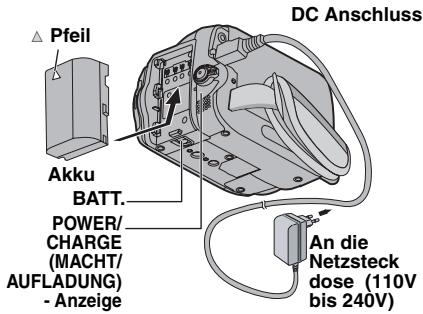 JVC GR-D815E - Ladevorgang des Akkus - 1