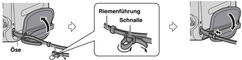 JVC GR-D815E - Anbringen des Schultergurts - 1