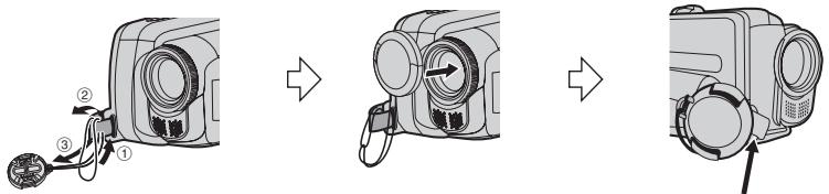 JVC GR-D822E - Applicazione Del Tappo Dell'obiettivo - 1
