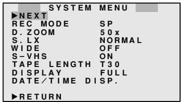 JVC GR-SXM30 - MENU DE RÉGLAGES - 3