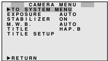 JVC GR-SXM30 - MENU DE RÉGLAGES - 1