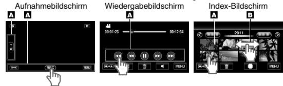 JVC GZ-HM960BE - Benutzung des Touchscreens - 1