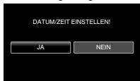 JVC GZ-HM960BE - Berühren Sie „JA“, sobald „DATUM/ZEIT EINSTELLEN!“ angezeigt wird. - 1