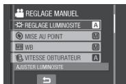 JVC GZ-MG460EF - Réglage manuel dans les menus de fonction - 1