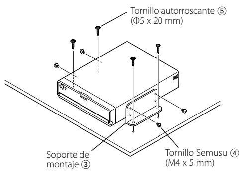 Tornillo autorroscante ⑤ (Φ5 x 20 mm) Soporte de montaje ③ Tornillo Semusu ④ (M4 x 5 mm)
