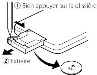 KENWOOD KDV-S211P - Installation de la pile - 1