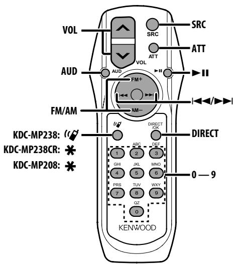 KENWOOD KDC-138 - Basic Operations of remote control - 1