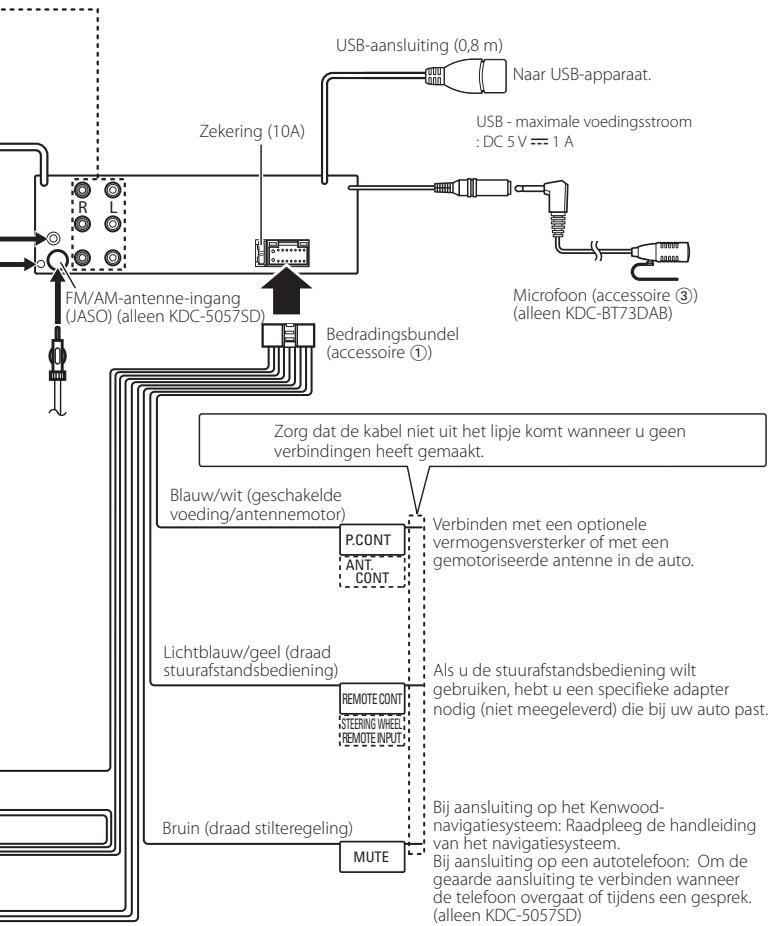 KENWOOD KDC-BT53U - De kabels met de aansluitingen verbinden - 5