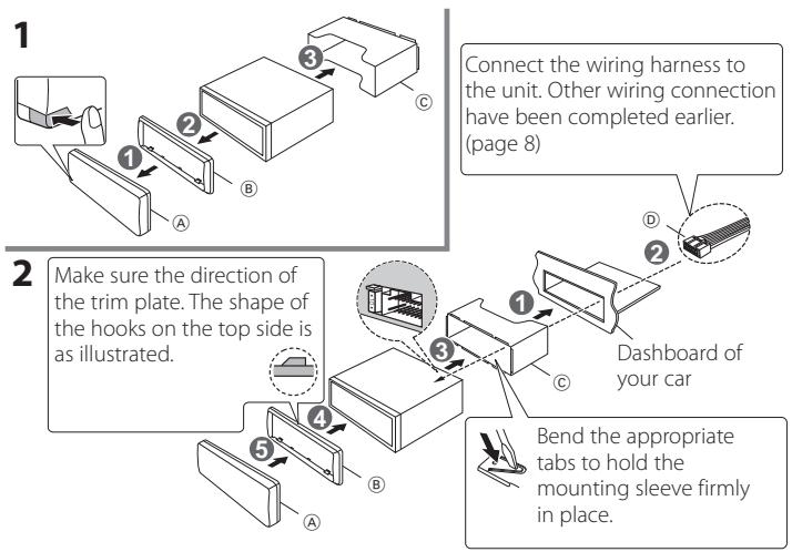 KENWOOD KDC-DAB4557U - Installing the Unit - 1