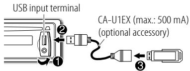 USB input terminal CA-U1EX (max.: 500 mA) (optional accessory)