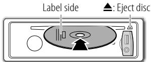 Label side ▲: Eject disc