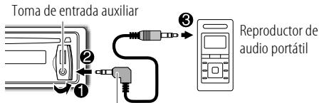 Toma de entrada auxiliar ① ② ③ Reproductor de audio portátil