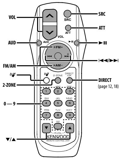 KENWOOD KDC-X592 - Basic Operations of remote control - 1