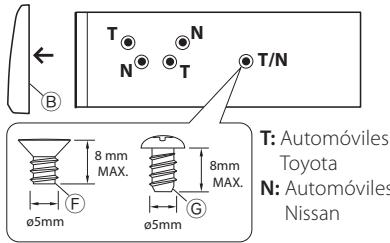 KENWOOD KDC-X696 - Instalación sin usar el manguito de montaje (coche japonés) - 1