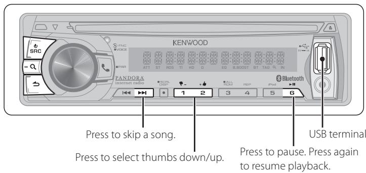KENWOOD KDC-X696 - Listening to Pandora® internet radio - 1