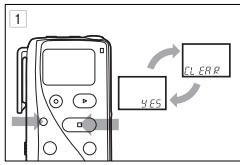 OLYMPUS VN-180 - ☆ Resetting the recorder (CLEAR) - 1