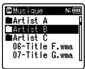 OLYMPUS WS-811+ME-51 - Appuyez à plusieurs reprises sur la touche LIST pour régler l'écran [home]. - 3