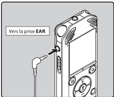 OLYMPUS WS-811+ME-51 - Branchez l'écouteur sur la prise EAR de l'enregistreur. - 1