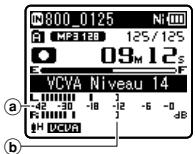 OLYMPUS WS-811+ME-51 - Appuyez sur la touche l ou l 4 pour ajuster le niveau de déclenchement du démarrage/arrêt. - 1