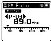 OLYMPUS WS-811+ME-51 - Appuyez sur la touche l ou pour sélectionner une station. - 1