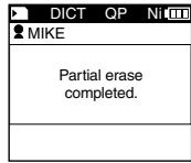 OLYMPUS DS'5500 - Appuyez sur la touche ERASE pour confirmer l'effacement. - 3