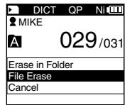 OLYMPUS DS'5500 - Effacement de fichiers - 2