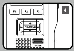 OLYMPUS DS'5500 - À la position où vous souhaitez finir la suppression partielle, appuyez sur la touche ERASE. - 7
