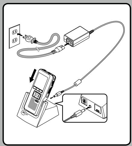 OLYMPUS DS'5500 - Utilisation de l'adaptateur secteur - 1