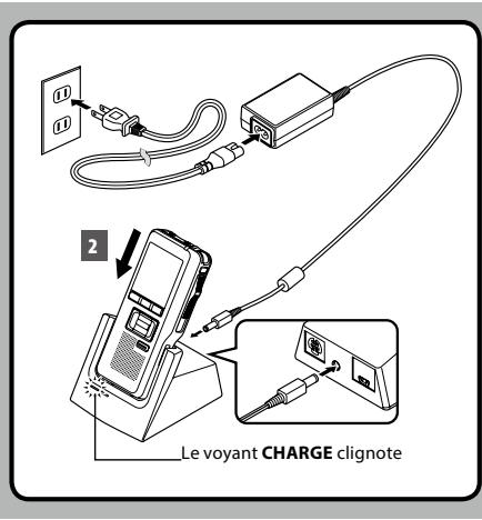 OLYMPUS DS'5500 - Chargement des batteries à l'aide du support - 1