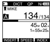 OLYMPUS DS'5500 - À la position où vous souhaitez finir la suppression partielle, appuyez sur la touche ERASE. - 1